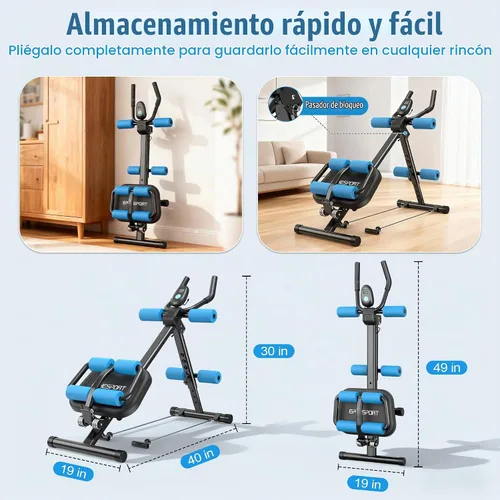 Vista 7 de EPHESPORT 2-in-1 Crunch & Sit-Up Ab Machine with Knee & Back Protection
