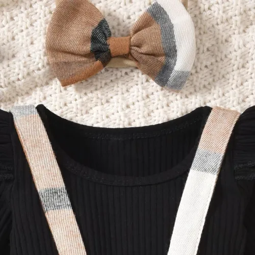 Vista 110 de Unutiylo Ropa de bebé recién nacida prematura con tirantes, traje de otoño e invierno, traje de manga larga con volantes