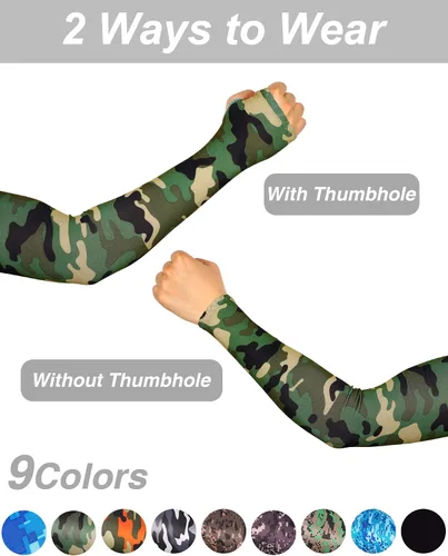 Vista 3 de Bememo - 10 pares de mangas de brazo unisex elásticas con protección UV para brazos, mangas de seda de hielo, mangas de enfriamiento para brazos