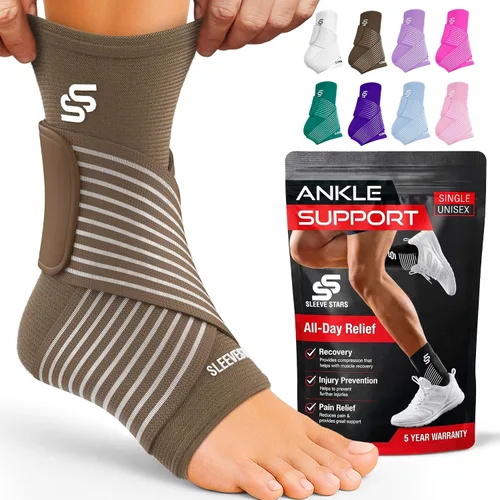 Vista 12 de Tobillera Sleeve Stars para mujeres y hombres, tobillera para esguince de tobillo, manga de compresión para alivio de la fascitis plantar, soporte