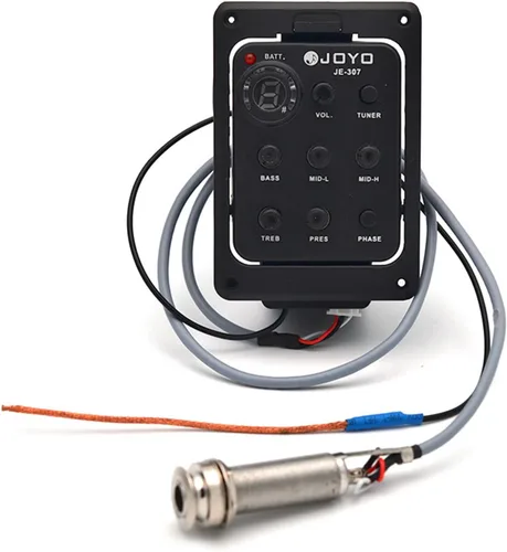 Vista 2 de JOYO JE-307 5-Band EQ Equalizer Guitarra Acústica Piezo Pickup Preamp Sistema de sintonizador con pantalla LCD