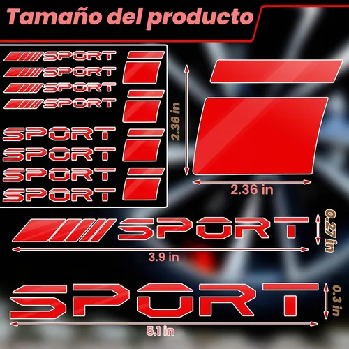 Vista 3 de 12 piezas de calcomanías reflectantes para llantas deportivas, emblemas deportivos autoadhesivos, calcomanías impermeables para llantas de carreras