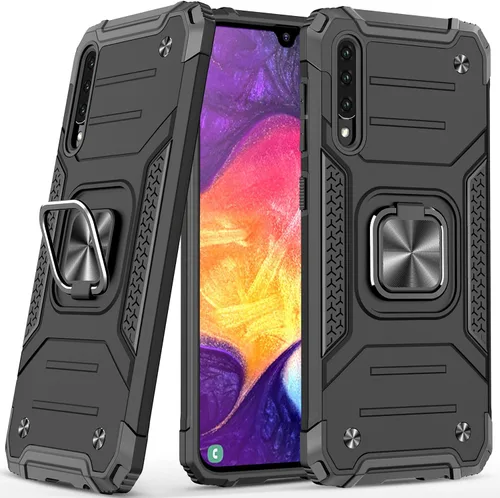 Vista 10 de Dionsibei Funda para Samsung Galaxy A50 A50S A30S, grado militar, soporte integrado con soporte de soporte, resistente, a prueba de golpes, funda