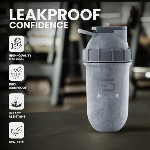 Vista 3 de SHAKESPHERE Botella agitadora de acero inoxidable - Botella agitadora de proteína aislada de 24 oz para bebidas frías y calientes - Ideal