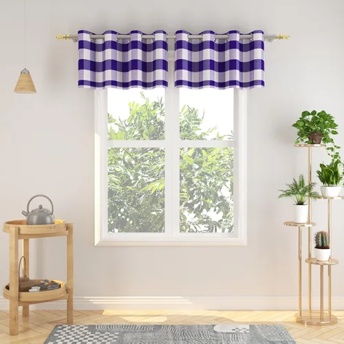 Vista 91 de Cortinas de 24 pulgadas de largo con diseño Buffalo Check Gingham Plaid para ventanas de cocina y baño, tratamiento para ventanas con 2 paneles