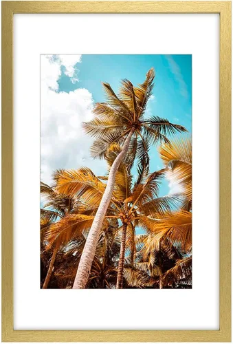 Vista 118 de Frametory, Marco de fotos de 11 x 14 pulgadas con paspartú para fotos de 8 x 10 pulgadas, moldeado ancho de vidrio de alta definición, accesorios