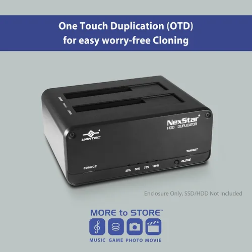 Vista 2 de Vantec NexStar JX, USB 3.2 Gen1, base de doble bahía para unidad SATA III con función de clon, USB 3.2 Gen1 (NST-D258S3-BK), negro