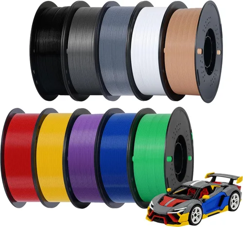 Vista 32 de Kingroon Filamento de impresora 3D PLA Plus (PLA+), 10 rollos, precisión dimensional +/- 0.001 in, carrete de 22 libras (22 libras), 0.069 in, negro