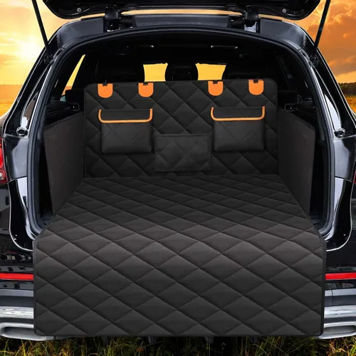 Vista 8 de Funda de asiento de automóvil para perro, funda de asiento trasero, compatible con reposabrazos, 100% impermeable y antideslizante, protector