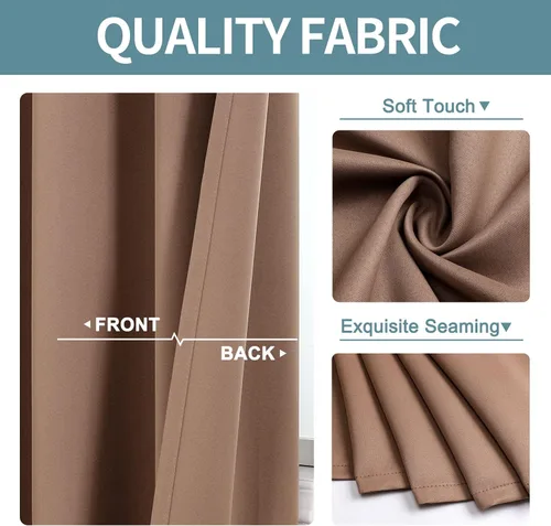 Vista 35 de ChrisDowa - Cortinas cortas para ventana de 40 pulgadas para dormitorio - Cortinas cortas con ojales y aislamiento térmico para oscurecer