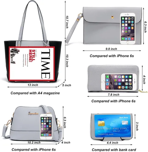 Vista 3 de Soperwillton - Juego de bolsas para mujer a la moda, 5