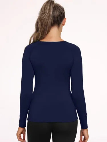 Vista 59 de CADMUS Paquete de 1 o 3 camisetas de entrenamiento de manga larga para mujer, camiseta de compresión de ajuste seco para correr