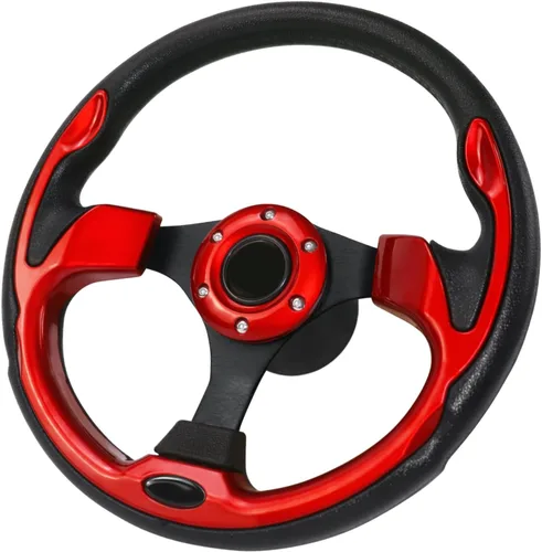 Vista 8 de 12.5 Inch Boat Steering Wheel with 3/4“ Axle Marine Steering Wheel Adapter, Yachts, Pontoon Boats Azul