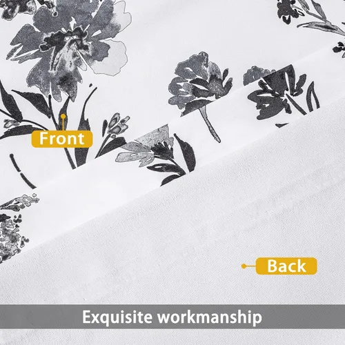 Vista 4 de DriftAway Sylvia - Cortina opaca con aislamiento térmico y estampado de acuarela, con estampado de hierbas botánicas florales, bolsillo para barra