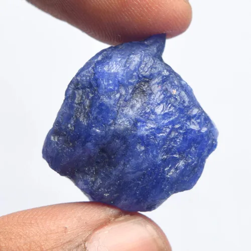 Vista 2 de GEMHUB Zafiro azul de 43.00 quilates con certificación natural, cristales curativos en bruto, piedras preciosas de zafiro azul para joyas, Gema, azul