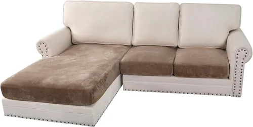 Vista 195 de H.VERSAILTEX Funda de cojín elástica de terciopelo para sofá, funda de cojín de felpa para cojines de silla, protector de muebles, cojín de asiento
