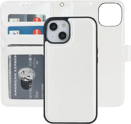 Vista 22 de Bocasal Funda tipo cartera desmontable para iPhone 14 con bloqueo RFID, ranuras para tarjetas, soporte de piel sintética de alta calidad, soporte