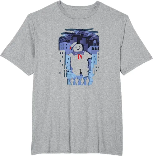 Vista 19 de Ghostbusters Experimental Depth Stay Puft - Camiseta, gris, S