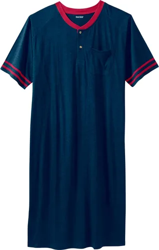 Vista 13 de KingSize Camisón Henley de manga corta para hombre grande y alto Gris Caliente Carbón
