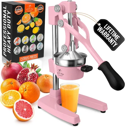 Vista 19 de Zulay Kitchen Puplerizer Exprimidor de hierro fundido 9 en 1, exprimidor manual de servicio pesado fácil de limpiar con accesorio prensatelas