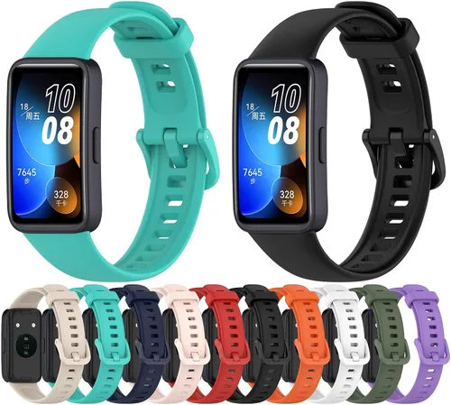 Vista 5 de E ECSEM Bandas compatibles con Huawei Band 10/9/8 Smartwatch de repuesto de silicona ajustable, correa de accesorio para Huawei Band 10/9/8 pulseras