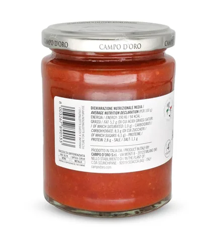 Vista 2 de CAMPO D'ORO - Salsa de tomate Arrabiatta 24 oz, salsa de pasta Spicy Italian Tomato Sauce for Pasta or Toasted Bread, Italian Sauce, Shelf Stable