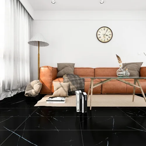 Vista 4 de VEELIKE Azulejos de suelo de mármol negro de 12 x 24 pulgadas para despegar y pegar, para baño, impermeables, autoadhesivas, calcomanías de vinilo