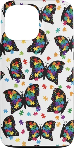 Vista 24 de Funda con patrón de rompecabezas de mariposa para iPhone 17