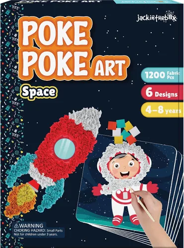Vista 14 de jackinthebox Poke Poke Art - Temas de animales, arte y manualidades de tela sin desorden, kits de prensado de flores, regalo para niños, regalos