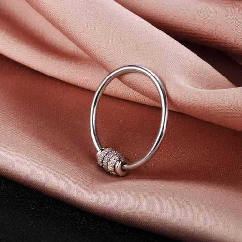 Vista 5 de Milacolato Anillo de plata de ley 925 antiansiedad para mujer, anillos de cuentas para ansiedad, mujeres y hombres, anillo giratorio para aliviar