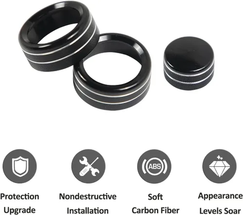 Vista 7 de PIUGILH Cubierta de perilla de ajuste de volumen de aire acondicionado para Corvette C6 2007-2013, accesorios interiores, cubierta de aluminio