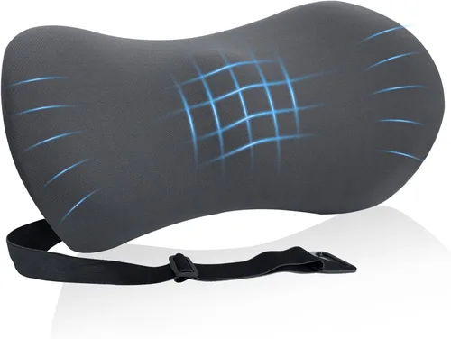 Vista 12 de Almohada lumbar, almohada de apoyo lumbar de espuma viscoelástica para silla de oficina y asiento de automóvil, almohada de apoyo para aliviar