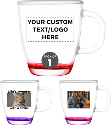 Vista 11 de DISCOUNT PROMOS London Glass Ceramic Mugs 11.75 oz. - Customizable Text, Logo - Drinkware, Coffee, C-handle - Black Custom – Black