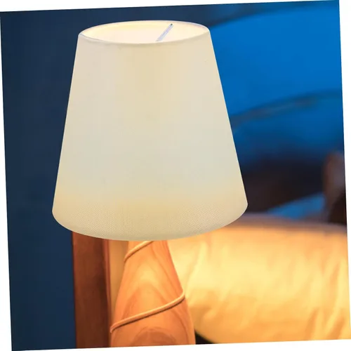 Vista 9 de CALLARON Lámpara pequeña de tela con clip para lámpara de mesa de pared (beige) Pantalla de tela para luz de mesa