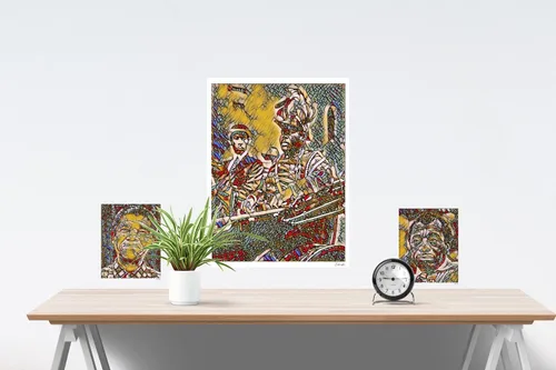 Vista 4 de Home Gifts Plus Gil Scott Heron - Póster de pared negro moderno, decoración de pared de galería