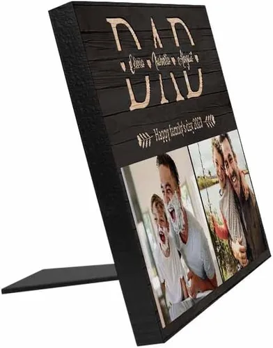 Vista 3 de D-Story Regalos de fotos personalizados, álbum de fotos personalizado para colgar/mesa, regalos para el mejor papá, panel de fotos personalizado