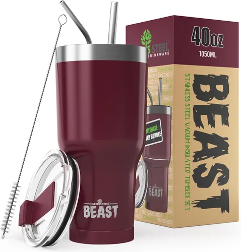 Vista 20 de Beast Vaso de 10 oz de Acero Inoxidable con Aislamiento al Vacío para Café y Hielo de Doble Pared Termo de Viaje (Blanco Ártico)