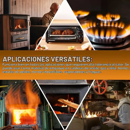 Vista 7 de Papel de junta de alta temperatura, material de junta de horno de fibra de cerámica, hoja de chimenea de aislamiento para estufa de pellets, estufa