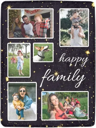 Vista 24 de HUGLAZY Manta personalizada con fotos y texto, manta de franela para parejas de adultos, regalo para cumpleaños, Día del Padre, Día de la Madre, Día