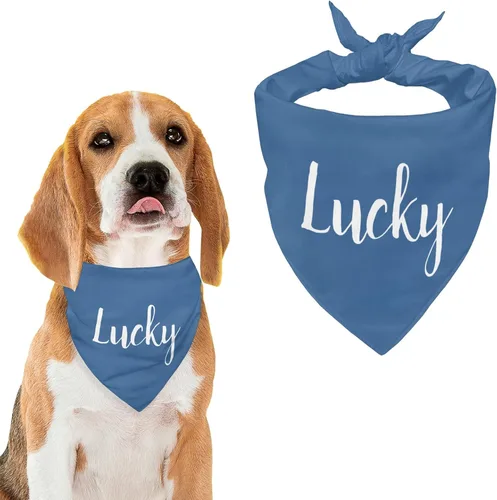 Vista 43 de Bandana personalizada para perro con nombre de poliéster, bandana personalizada para perro, triángulo, bufanda personalizada para mascotas
