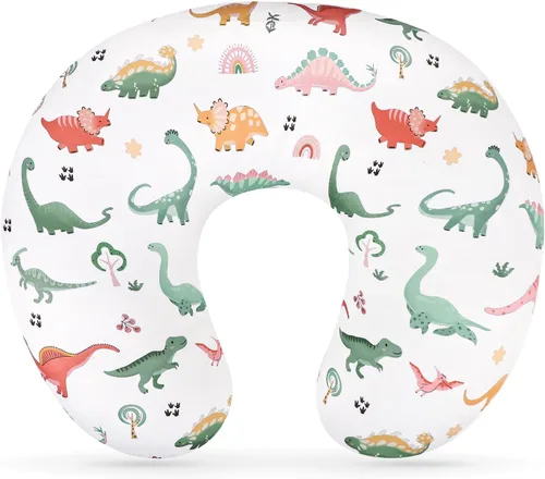Vista 9 de Funda de almohada de lactancia, funda de almohada de lactancia para bebés, niñas y niños, suave y transpirable, dinosaurio azul (solo funda)