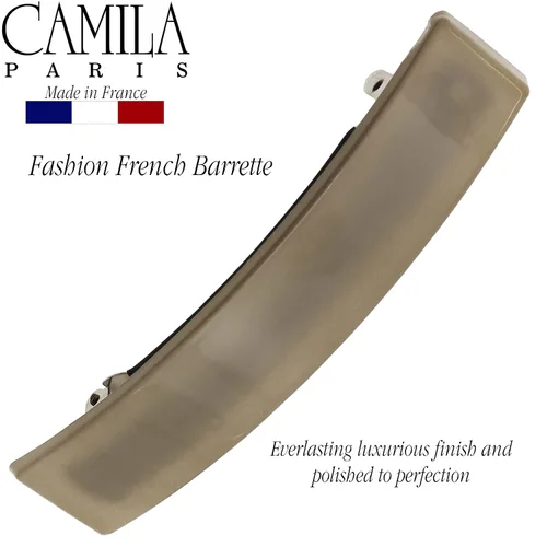 Vista 5 de Camila Paris CP3385 - Pinza de barrette de pelo francesa para niñas, cierre de metal gomizado beige, pinzas de pelo de agarre fuerte para mujeres