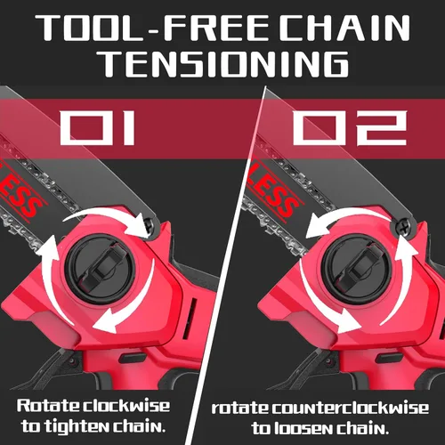 Vista 7 de Mini motosierra compatible con la batería Milwaukee Chainsaw M18, motosierras de poda inalámbricas de 8 y 6 pulgadas, mini motosierra sin escobillas