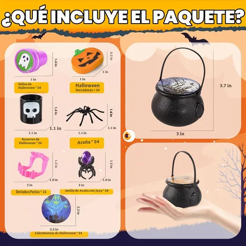 Vista 2 de Recuerdos de fiesta de Halloween para niños, paquete de 24 juguetes