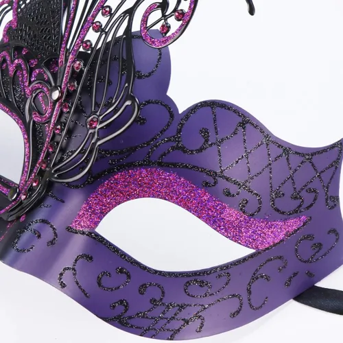 Vista 5 de Antifaz con diseño de mariposa veneciana misteriosa para fiesta de Halloween