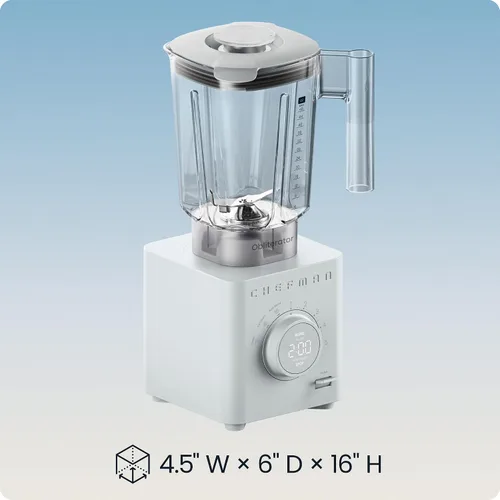 Vista 11 de Chefman Obliterator - Licuadora de encimera de 48 onzas para batidos, motor de 1380 W para triturar hielo, nueces y frutas congeladas con cuchilla