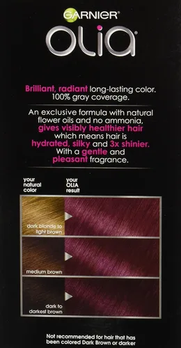 Vista 11 de Garnier Olia Tinte de cabello sin amoníaco [5.60] rojo granate medio, 1 unidad 5.6 Rojo granate medio