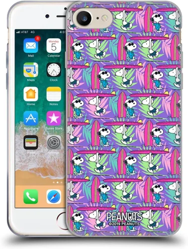 Vista 190 de Head Case Designs Funda de gel suave con licencia oficial de Peanuts Tropical Surf Snoopy Aloha Disco compatible con Apple iPhone 13 Mini Surf