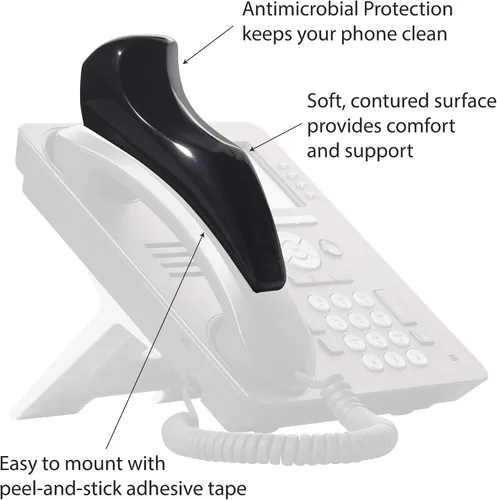 Vista 8 de Softalk 00801M - Almohadilla antibacteriana para apoyar teléfono en el hombro con Microban Landline, Negro