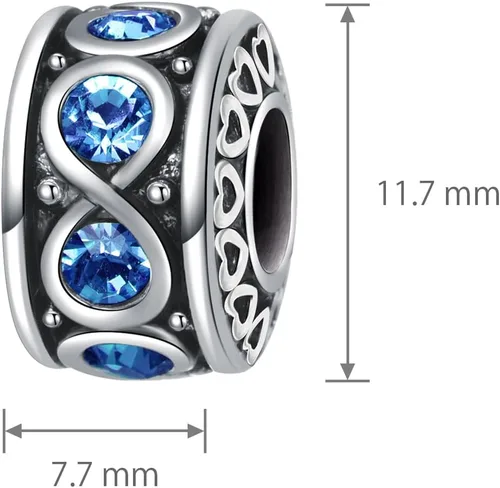 Vista 3 de Charm de cristal de corazón infinito compatible con pulseras Pandora